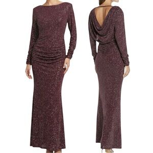 Vince Camuto Sparkling Plum Long Sleeve Dress